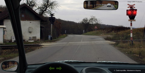 Může řidič vozidla z výhledu vjet na železniční přejezd?